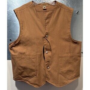 Ruff Hewn HEAVY Canvas Vest Fishing Bird Hunting Front Access to Back Pocket L